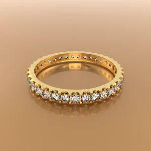 Memoire Ring 0,5 ct mit 35 Brillanten, 18k Gold Vollmemoire – Perspektivansicht, Handarbeit Italien