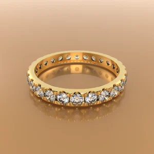 Memoire Ring 0,8 ct mit 26 Brillanten, 18k Gold Eternity Vollmemoire – Perspektivansicht, Italien