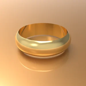 Trauring klassisch 5 mm aus Gold handgefertigt in Italien Perspektive