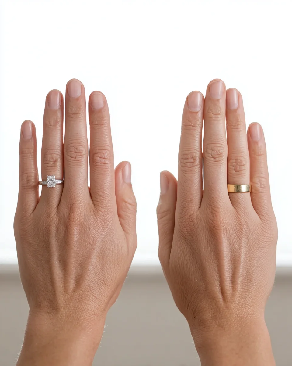 An welcher Hand trägt man den Verlobungsring in Deutschland — links vor, rechts nach der Hochzeit